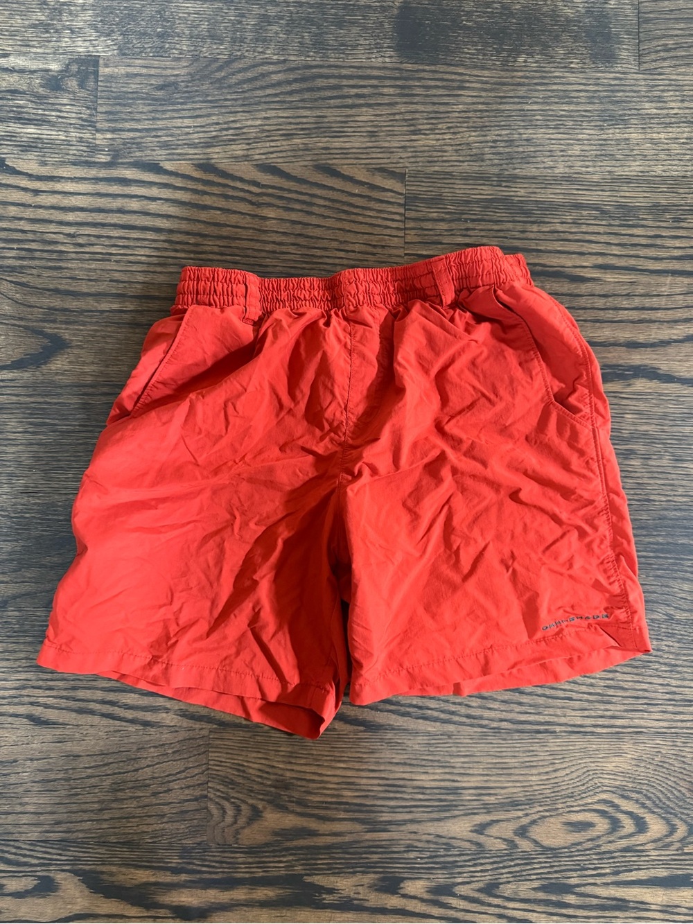 Columbia Red Mesh-Lined Athletic Shorts